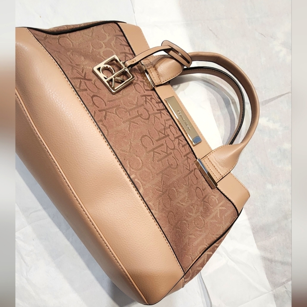 Calvin klein handbag half leather half fabric